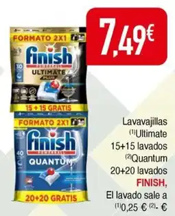 Masymas FINISH Lavavajillas Ultimate 15+15 lavados Quantum 20+20 lavados oferta