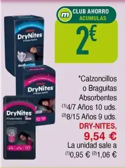 Masymas DRY-NITES alzoncillos o Braguitas Absorbentes 4/7 Años 8/15 oferta