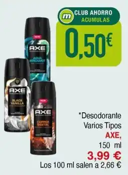 Masymas AXE Desodorante Varios Tipos oferta