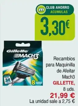 Masymas GILLETTE Recambios para Maquinilla de Afeitar Mach3 oferta