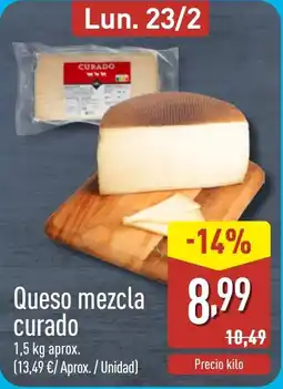 ALDI Queso mezcla curado oferta