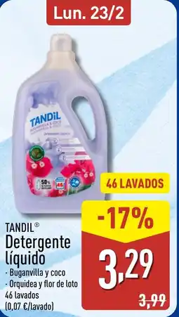 ALDI TANDIL Detergente líquido oferta