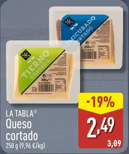 ALDI LA TABLA Queso cortado oferta