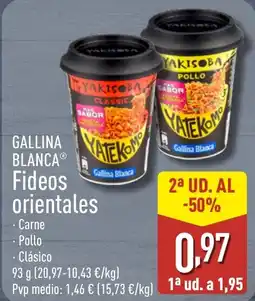 ALDI GALLINA BLANCA Fideos orientales oferta