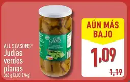 ALDI ALL SEASONS Judías verdes planas oferta
