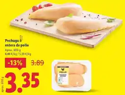Lidl Pechuga entera de pollo oferta