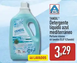ALDI TANDIL Detergente líquido azul mediterráneo oferta