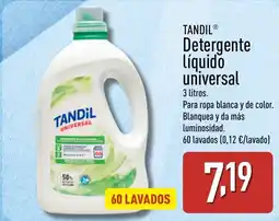 ALDI TANDIL Detergente líquido universal oferta