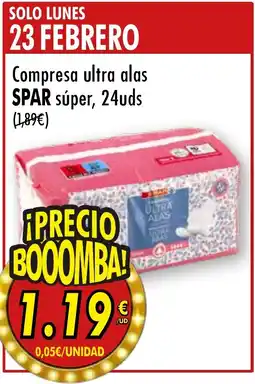 SPAR SPAR Compresa ultra alas súper oferta