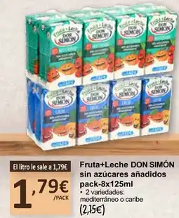 SPAR DON SIMÓN Fruta+Leche sin azúcares añadidos oferta