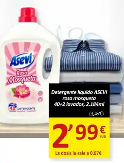 SPAR ASEVI Detergente líquido rosa mosqueta 40+2 lavados oferta