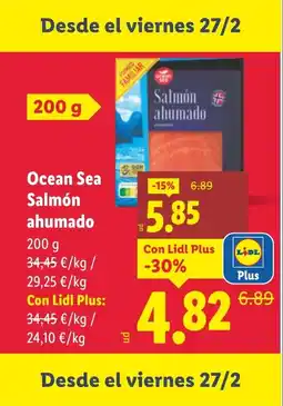 Lidl Ocean Sea Salmón ahumado oferta