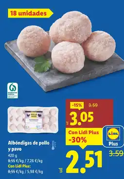 Lidl Albóndigas de pollo y pavo oferta