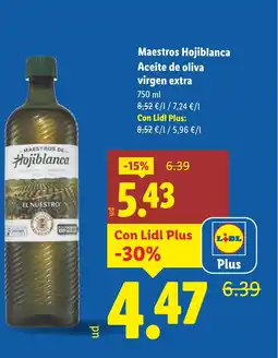 Lidl HOJIBLANCA Maestros Aceite de oliva virgen extra oferta
