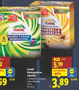 Lidl FORMIL Detergente en cápsulas oferta