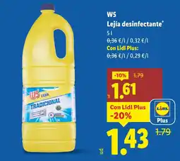 Lidl W5 Lejía desinfectante* oferta