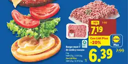 Lidl Burger meat de cerdo y vacuno oferta