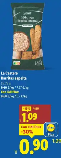 Lidl LA CESTERA Barritas espelta oferta