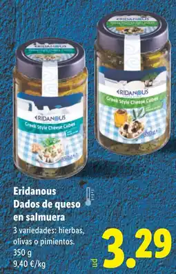 Lidl ERIDANOUS Dados de queso en salmuera oferta