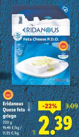 Lidl ERIDANOUS Queso feta griego oferta
