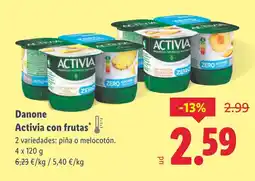 Lidl DANONE Activia con frutas oferta