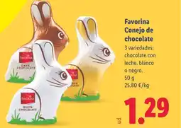 Lidl FAVORINA Conejo de chocolate oferta