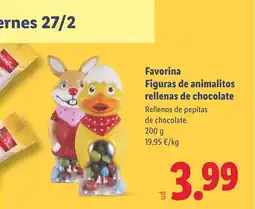 Lidl FAVORINA Figuras de animalitos rellenas de chocolate oferta