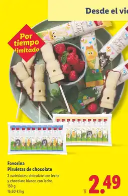 Lidl FAVORINA Piruletas de chocolate oferta