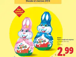 Lidl KINDER Figura conejo con sorpresa oferta
