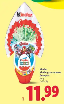 Lidl KINDER gran sorpresa Avengers oferta