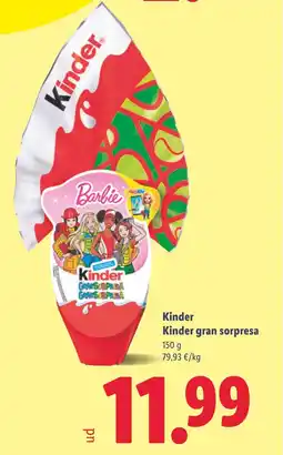 Lidl KINDER gran sorpresa oferta