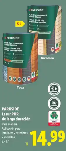 Lidl PARKSIDE Lasur PUR de larga duración oferta