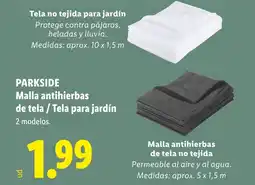 Lidl PARKSIDE Malla antihierbas de tela / Tela para jardín oferta
