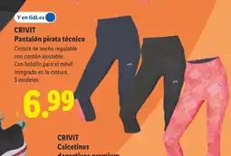 Lidl CRIVIT Pantalón pirata técnico oferta