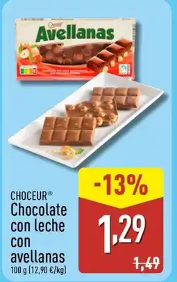 ALDI CHOCEUR Chocolate con leche con avellanas oferta