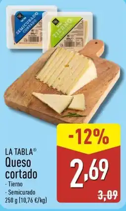 ALDI LA TABLA Queso cortado oferta