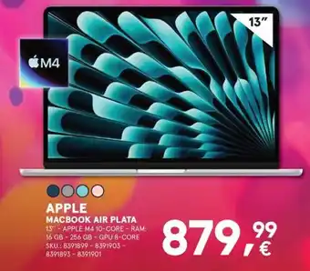 APPLE Macbook air plata