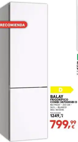 Worten BALAY Frigorífico combi 3kfd855bi d oferta