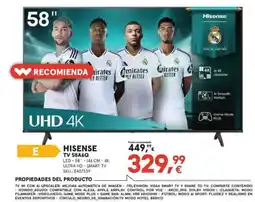 Worten HISENSE Tv 58a6q oferta