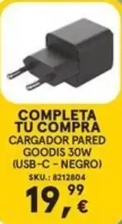 Worten Cargador pared goodis 30w (usb-c-negro) oferta