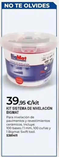 BigMat BIGMAT Kit sistema de nivelación oferta