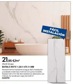 BigMat Marble white 1.220 x 475 x 4 mm oferta