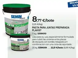 BigMat SEMIN Pasta para juntas preparada plakist oferta