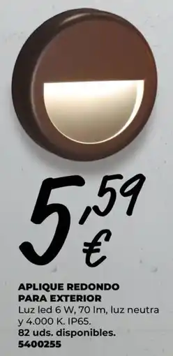 BigMat Aplique redondo para exterior oferta