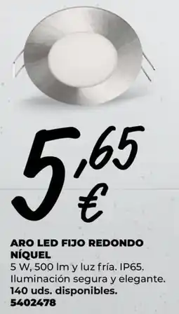 BigMat Aro led fijo redondo níquel oferta