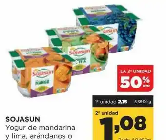 Alimerka La 2a Unidad 50% Dto Sojasun Yogur De Mandarina Y Lima Arándanos O oferta