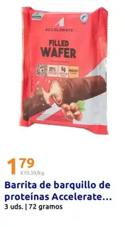 Action ACCELERATE Barrita de barquillo de proteínas oferta