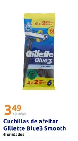 Action GILLETTE Cuchillas de afeitar Blue3 Smooth oferta