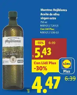 Lidl Maestros de hojiblanca - aceite de oliva virgen extra oferta