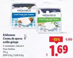 Lidl Eridanous - crema de queso estilo griego oferta